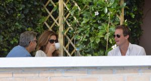 Clooney had breakfast with Cindy Crawford and Rande Gerber on Saturday morning.jpg